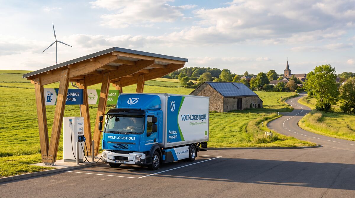 Camion électrique de livraison urbaine Labatut Group en charge